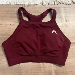 ONER ACTIVE EFFORTLESS HIGH NECK BRALETTE in Rosewood